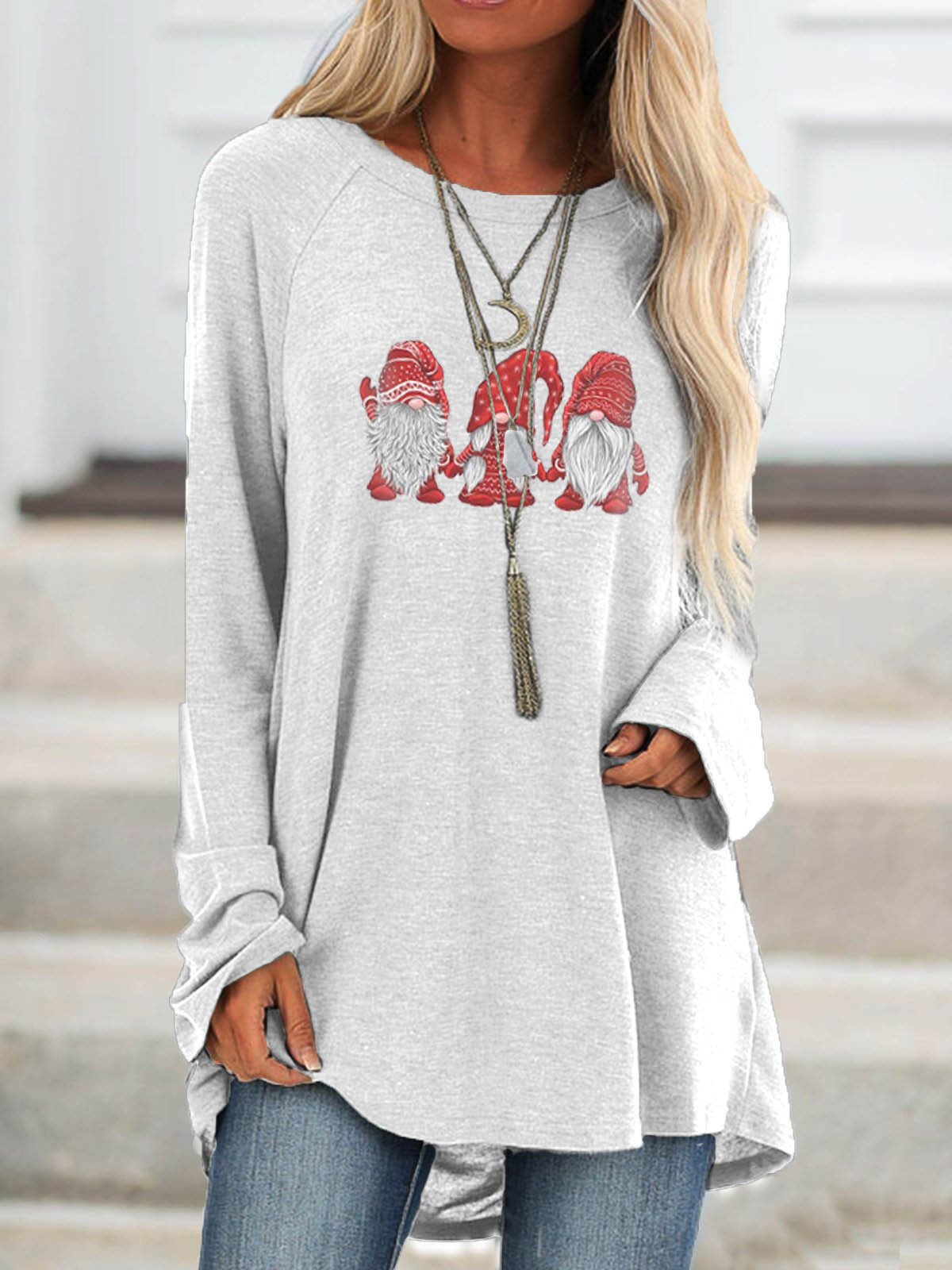 Women's Scandinavian Gnomes Christmas Blouse