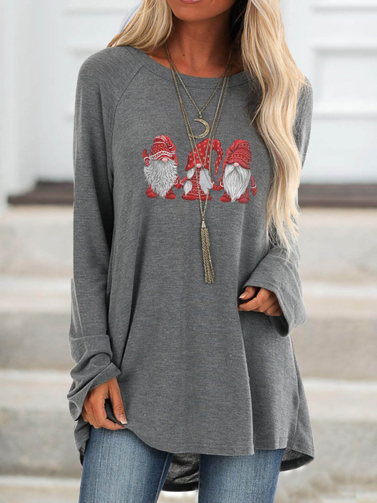 Women's Scandinavian Gnomes Christmas Blouse
