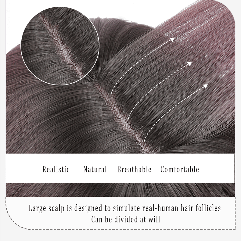 Long Brown Water Wave Synthetic Wig with Bang Lolita Cosplay SW323
