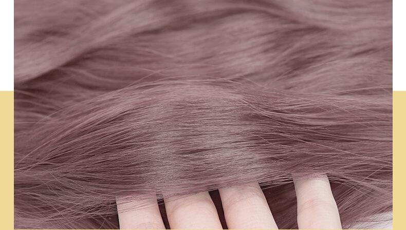 Long Brown Water Wave Synthetic Wig with Bang Lolita Cosplay SW323