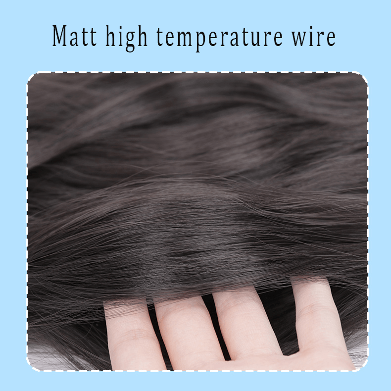 Natural Wave Long Brunette Synthetic Wig with Bang SW322