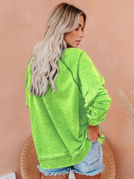 Women's Grinch Stole Christmas Print Raglan Sleeve Sweatshirt