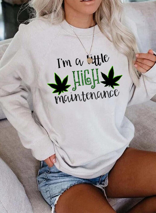 White Women's Sweatshirts Letter Color Block Long Sleeve Round Neck Casual Sweatshirt LC2536307-1